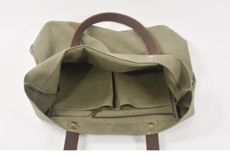 Green Large Canvas Womens Mens Tote Bag Shoulder Bag Tote Purse For Women