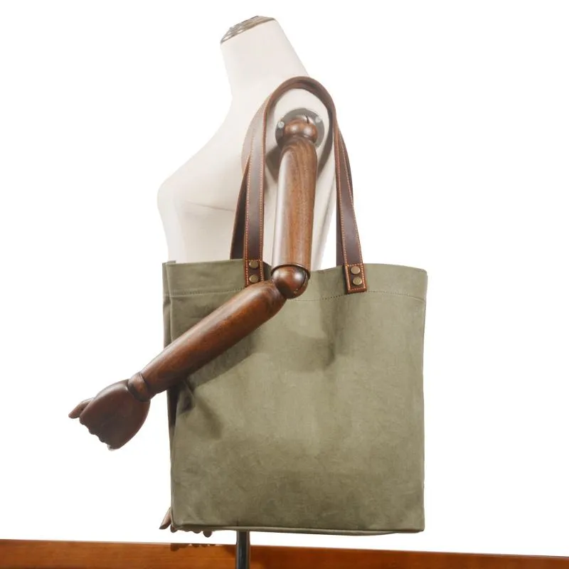 Green Large Canvas Womens Mens Tote Bag Shoulder Bag Tote Purse For Women