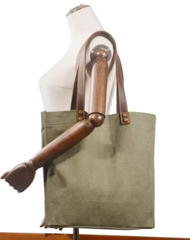 Green Large Canvas Womens Mens Tote Bag Shoulder Bag Tote Purse For Women