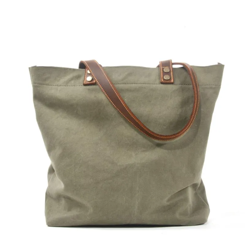 Green Large Canvas Womens Mens Tote Bag Shoulder Bag Tote Purse For Women
