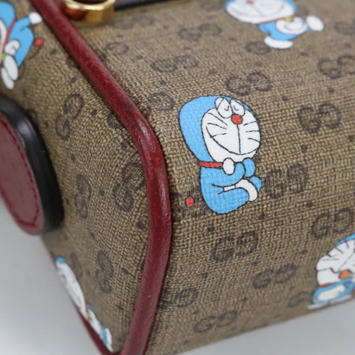 GUCCI 647784 Shoulder Bag Doraemon collaboration Mini bag pochette crossbody GG Supreme Canvas,leather beige Women