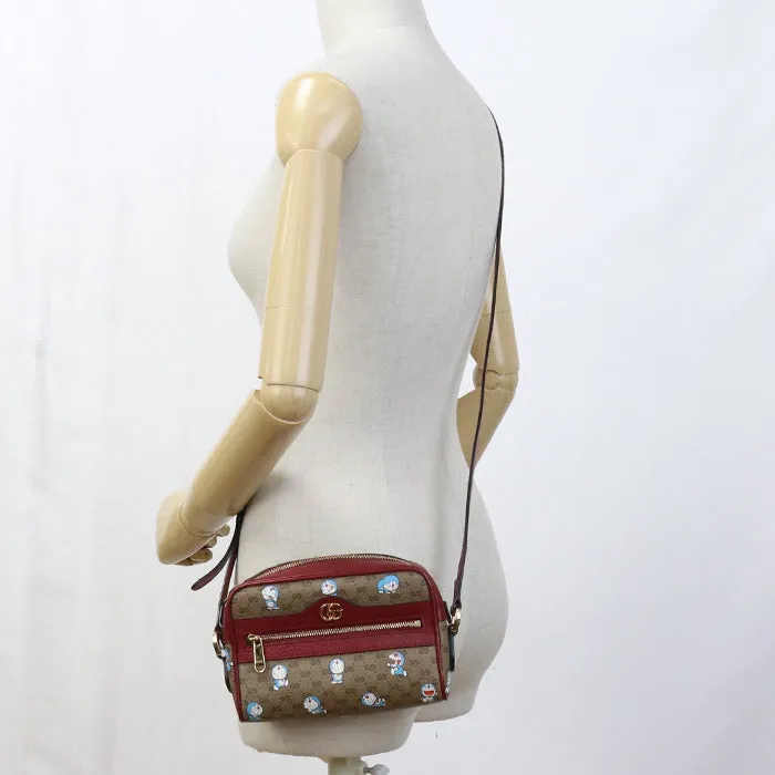GUCCI 647784 Shoulder Bag Doraemon collaboration Mini bag pochette crossbody GG Supreme Canvas,leather beige Women
