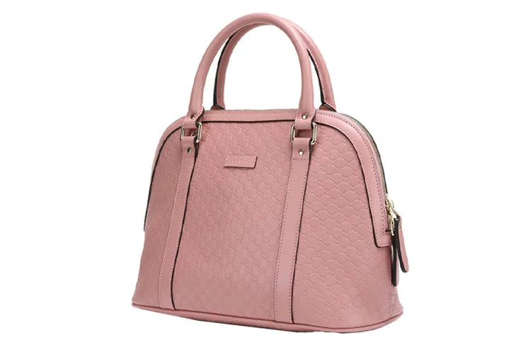 GUCCI Cowhide Old Flower Logo Embossing Single-Shoulder Bag Medium Pink 449663-BMJ1G-5806