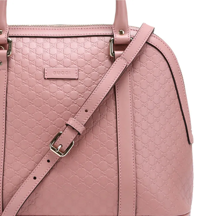 GUCCI Cowhide Old Flower Logo Embossing Single-Shoulder Bag Medium Pink 449663-BMJ1G-5806