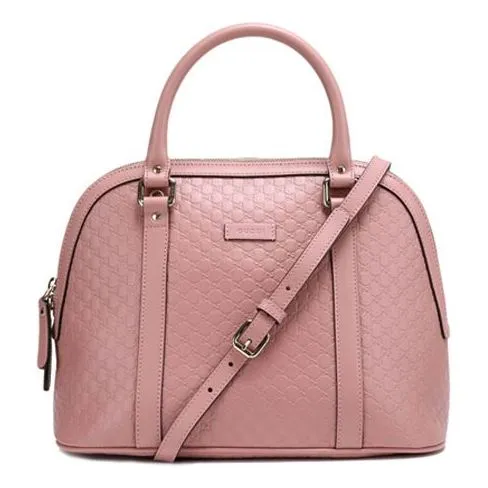 GUCCI Cowhide Old Flower Logo Embossing Single-Shoulder Bag Medium Pink 449663-BMJ1G-5806