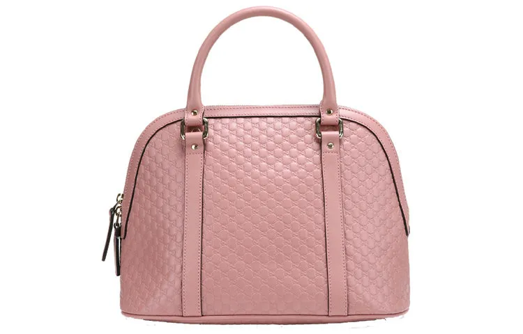 GUCCI Cowhide Old Flower Logo Embossing Single-Shoulder Bag Medium Pink 449663-BMJ1G-5806