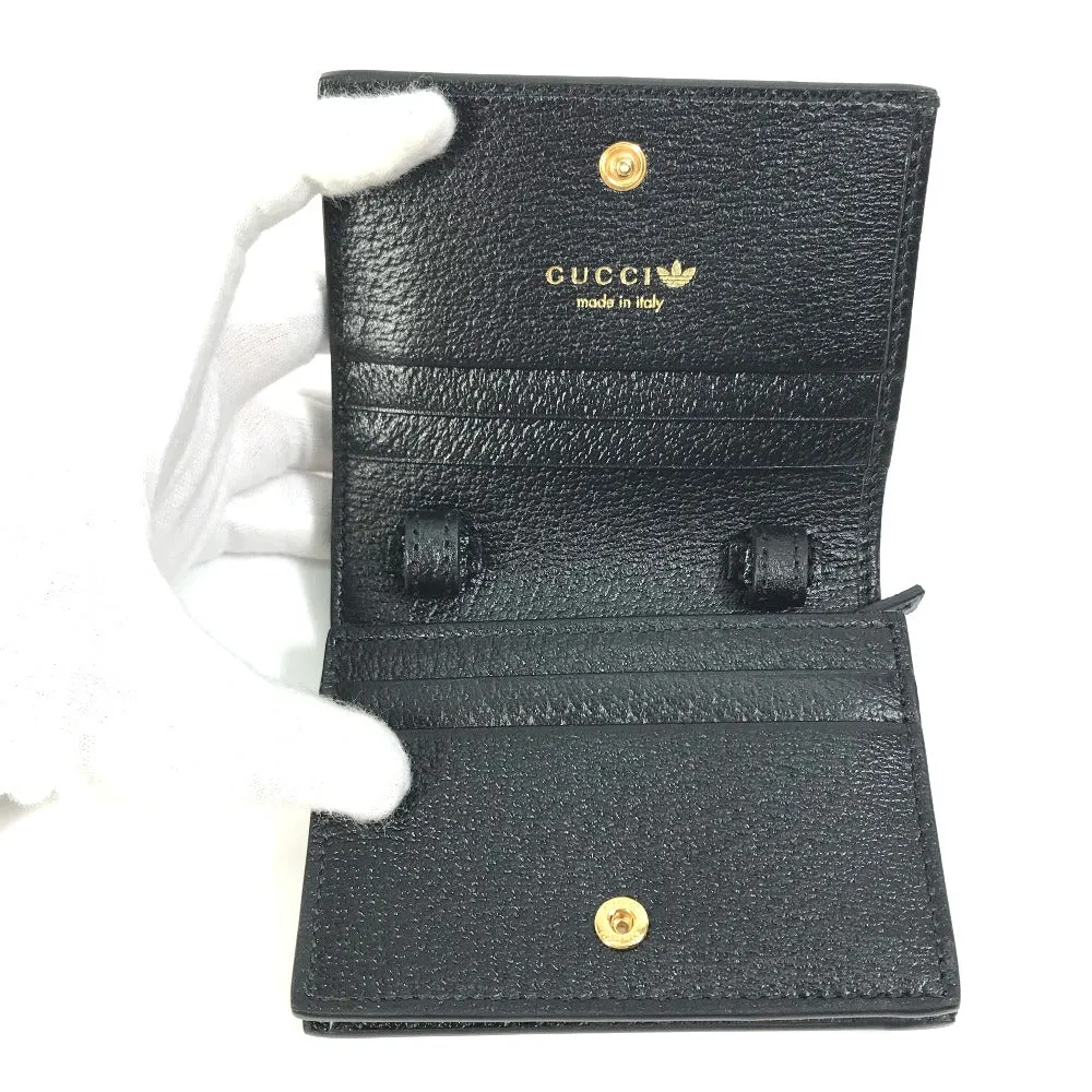 GUCCI Folded wallet 702248 leather black logo adidas collaboration Shoulder wallet Women Used