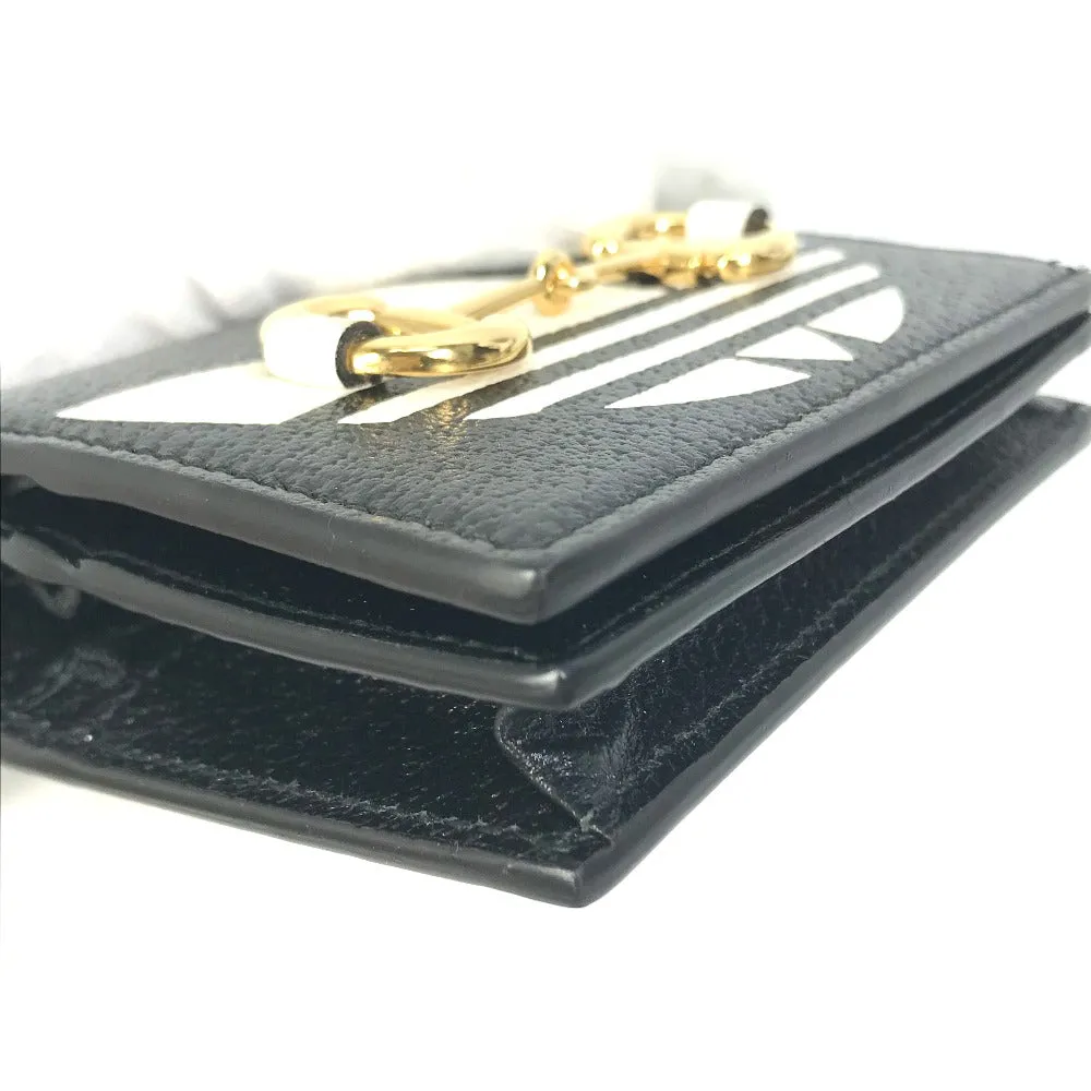 GUCCI Folded wallet 702248 leather black logo adidas collaboration Shoulder wallet Women Used
