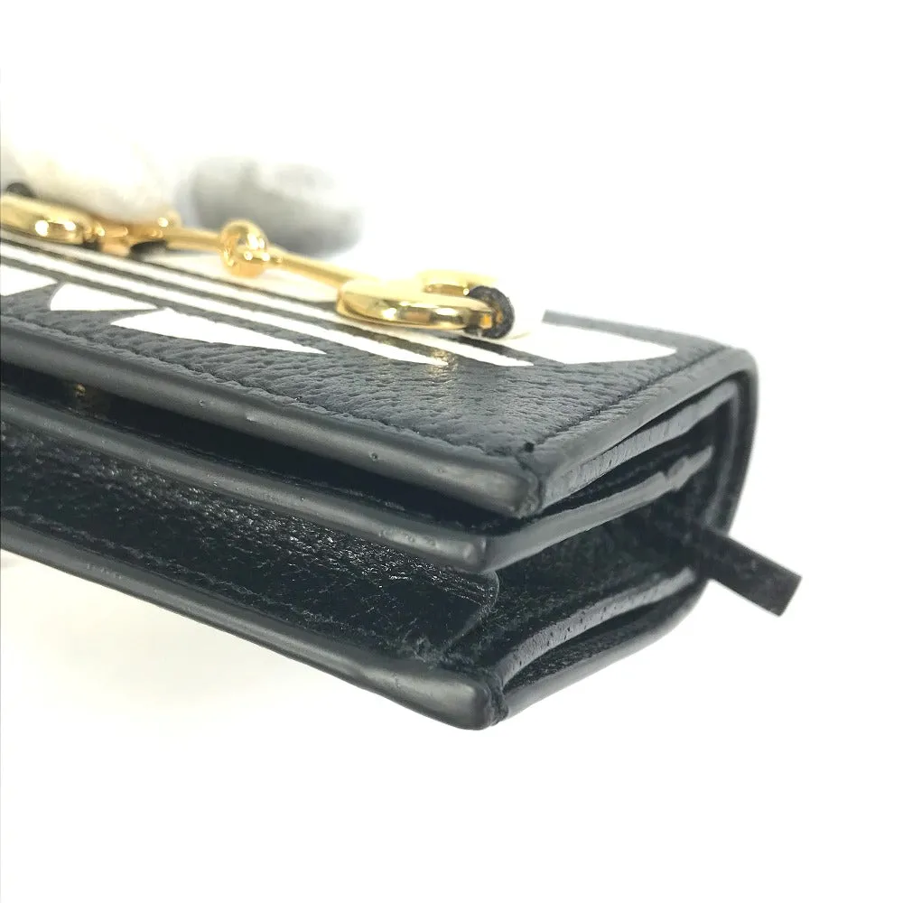 GUCCI Folded wallet 702248 leather black logo adidas collaboration Shoulder wallet Women Used