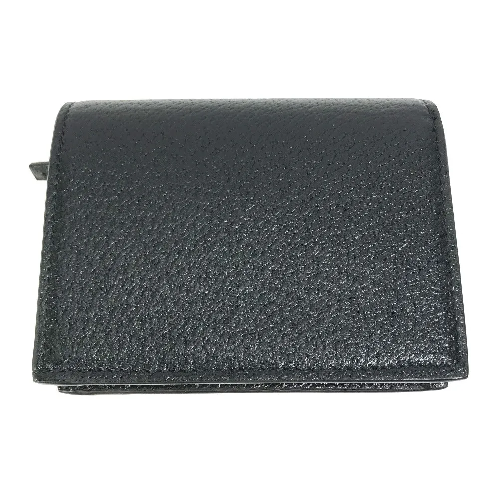 GUCCI Folded wallet 702248 leather black logo adidas collaboration Shoulder wallet Women Used