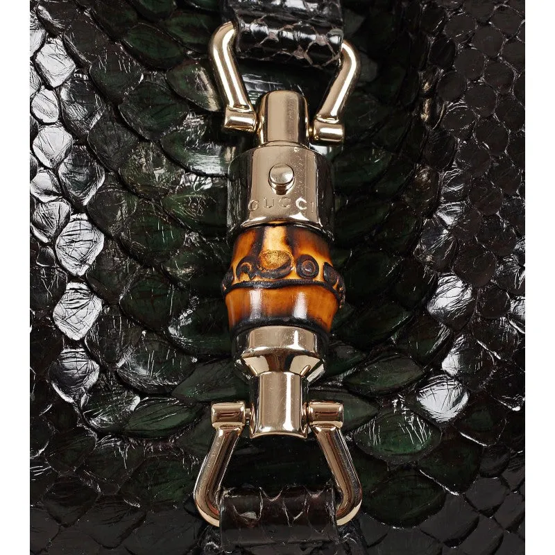 Gucci Green & black snakeskin shoulder bag