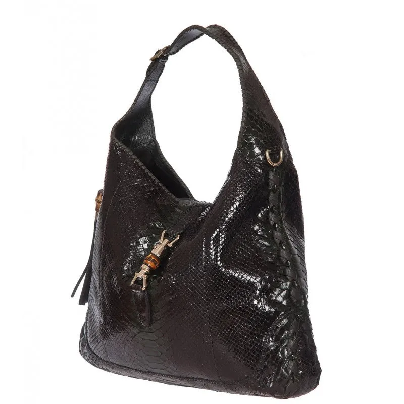 Gucci Green & black snakeskin shoulder bag