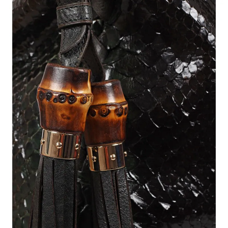 Gucci Green & black snakeskin shoulder bag
