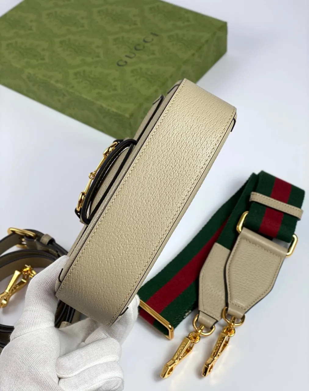 Gucci Horsebit 1955 shoulder bag white