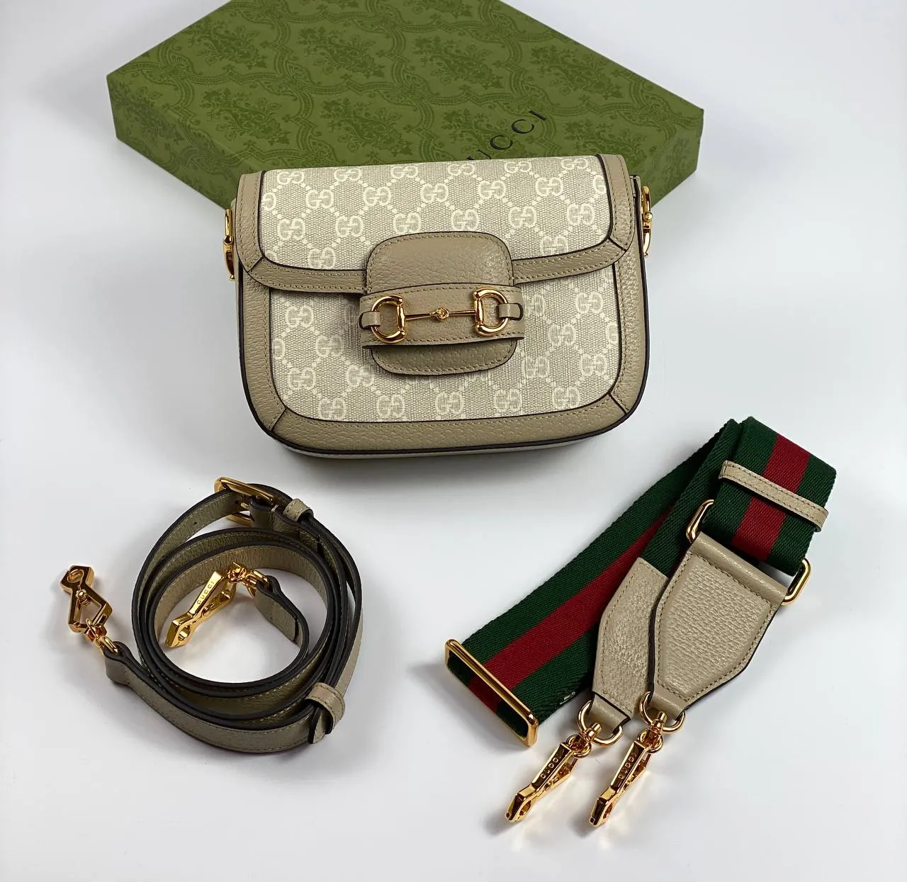 Gucci Horsebit 1955 shoulder bag white