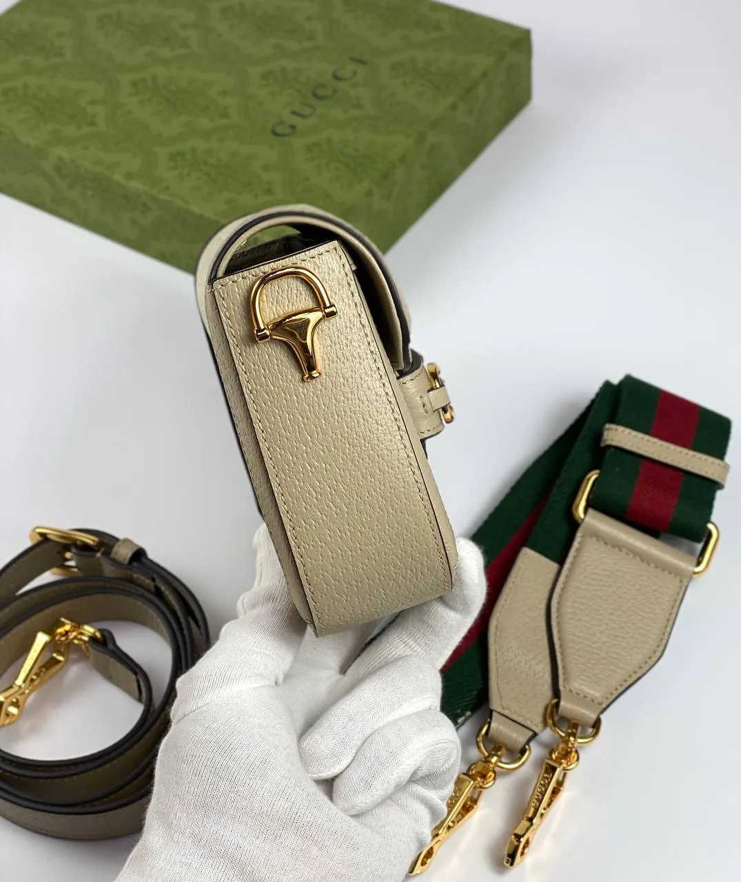Gucci Horsebit 1955 shoulder bag white