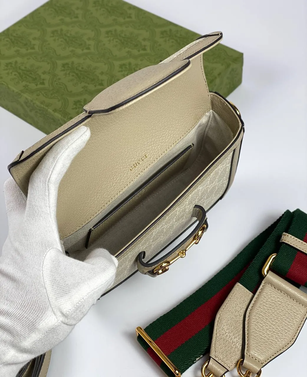 Gucci Horsebit 1955 shoulder bag white
