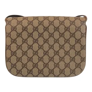 GUCCI Shoulder Bag 001 406 1780 GG Supreme canvas, leather Brown Gold Metal Crossbody Shoulder Bag Messenger Bag Old Gucci Women Used