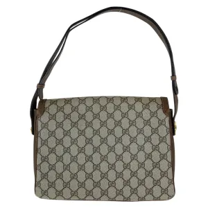GUCCI Shoulder Bag 14 01 4084 GG Supreme canvas, leather Brown Gold Metal Crossbody Shoulder Bag Old Gucci Women Used