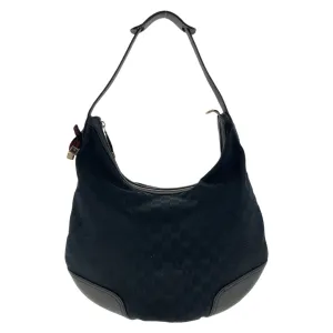 GUCCI Shoulder Bag 162882 GG canvas, leather Black Silver Metal Gold Metal Hobo Shoulder Bag Sherry Line Princess Women Used