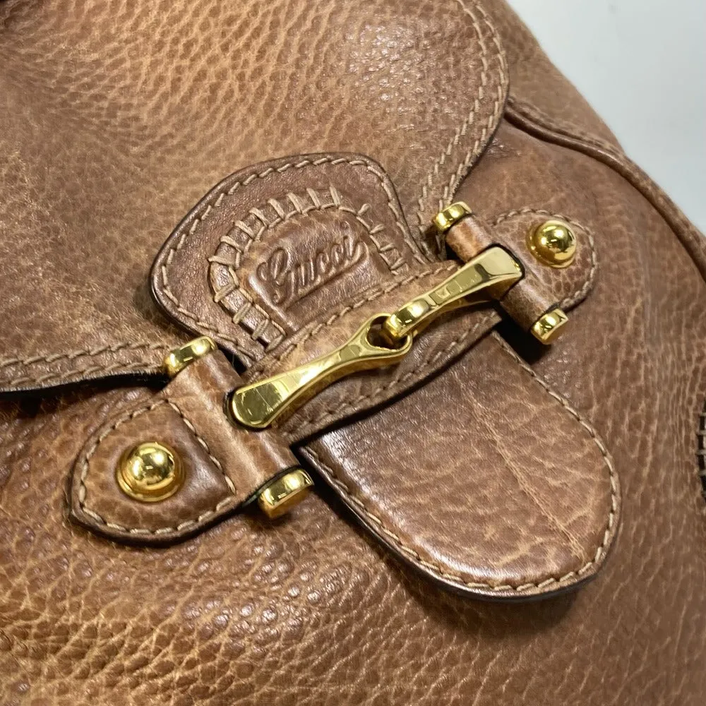GUCCI Shoulder Bag 223955 leather Brown Crossbody Horsebit Women Used