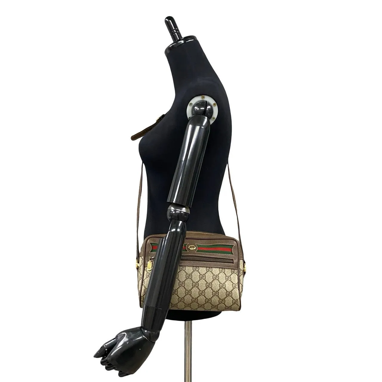 GUCCI Shoulder Bag leather Brown Sherry line