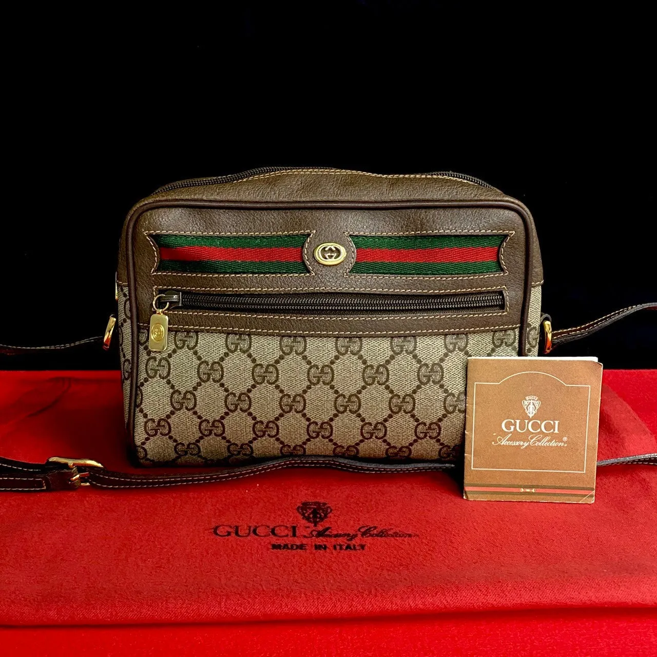 GUCCI Shoulder Bag leather Brown Sherry line
