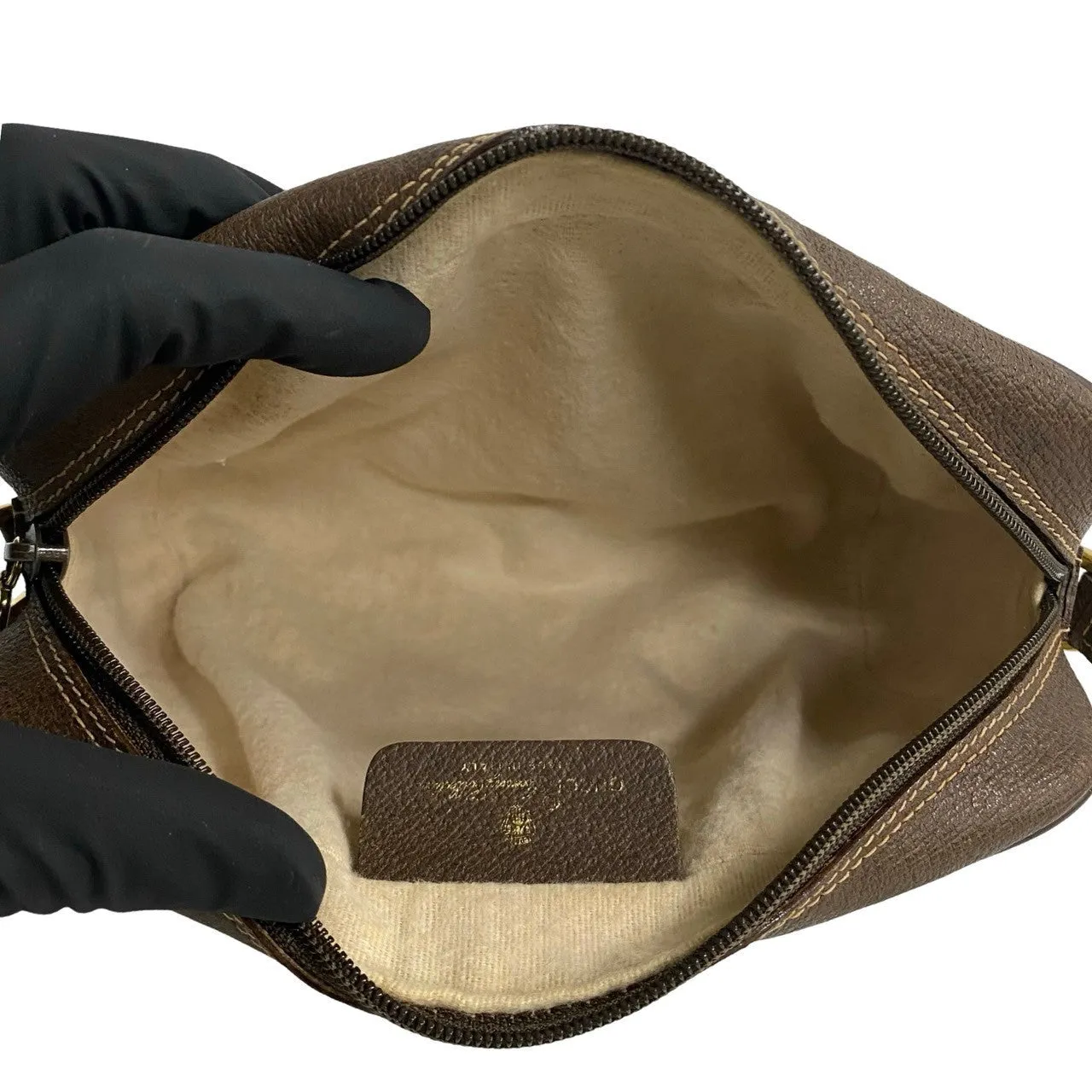 GUCCI Shoulder Bag leather Brown Sherry line