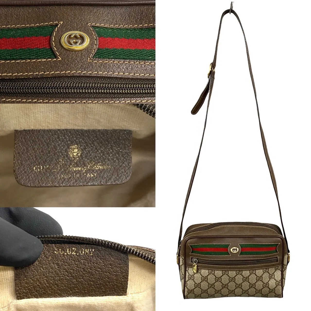 GUCCI Shoulder Bag leather Brown Sherry line