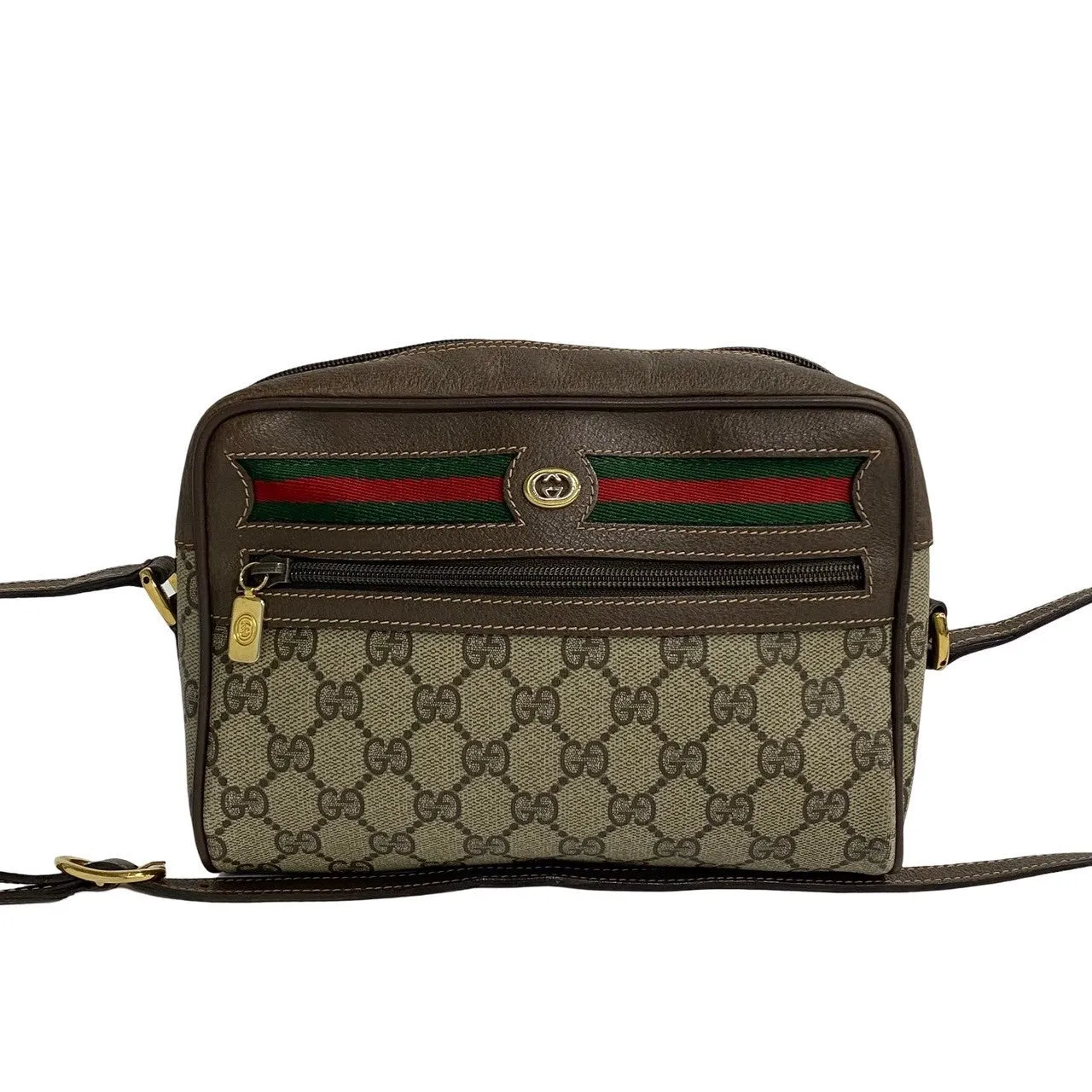 GUCCI Shoulder Bag leather Brown Sherry line