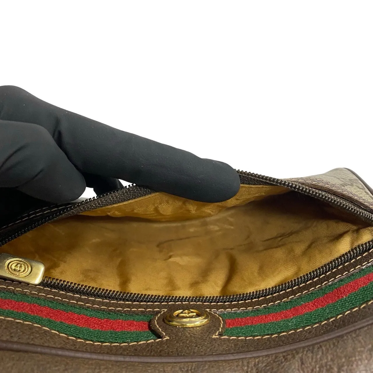 GUCCI Shoulder Bag leather Brown Sherry line