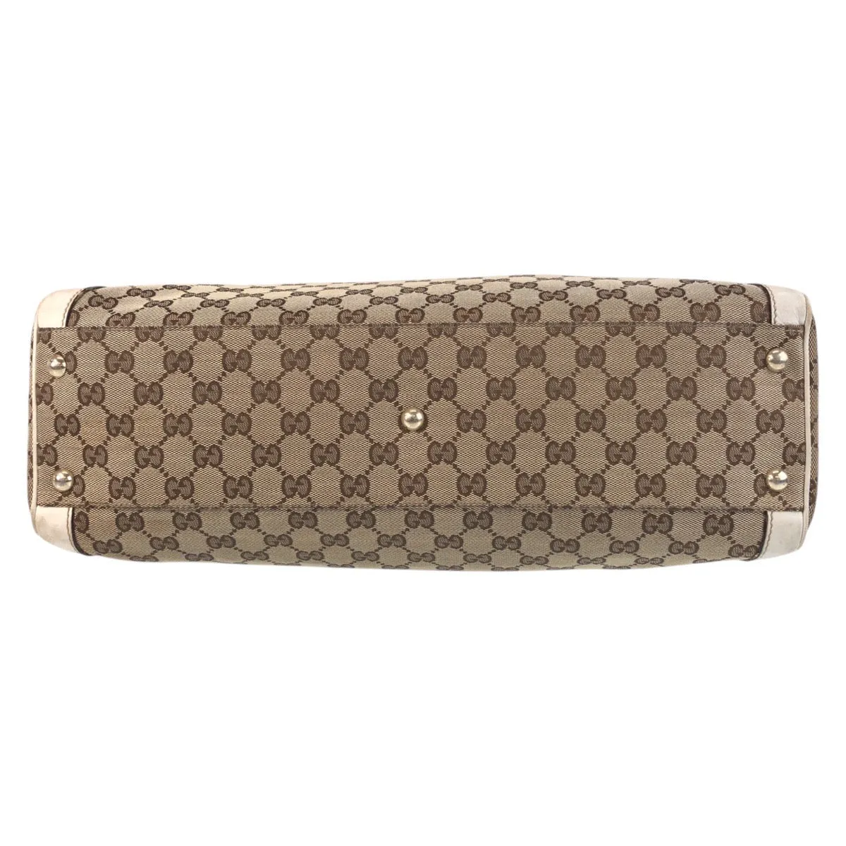 GUCCI Tote Bag 189828 GG canvas, leather Beige Ivory Gold Metal Tote Bag Shoulder Bag Trophy Women Used