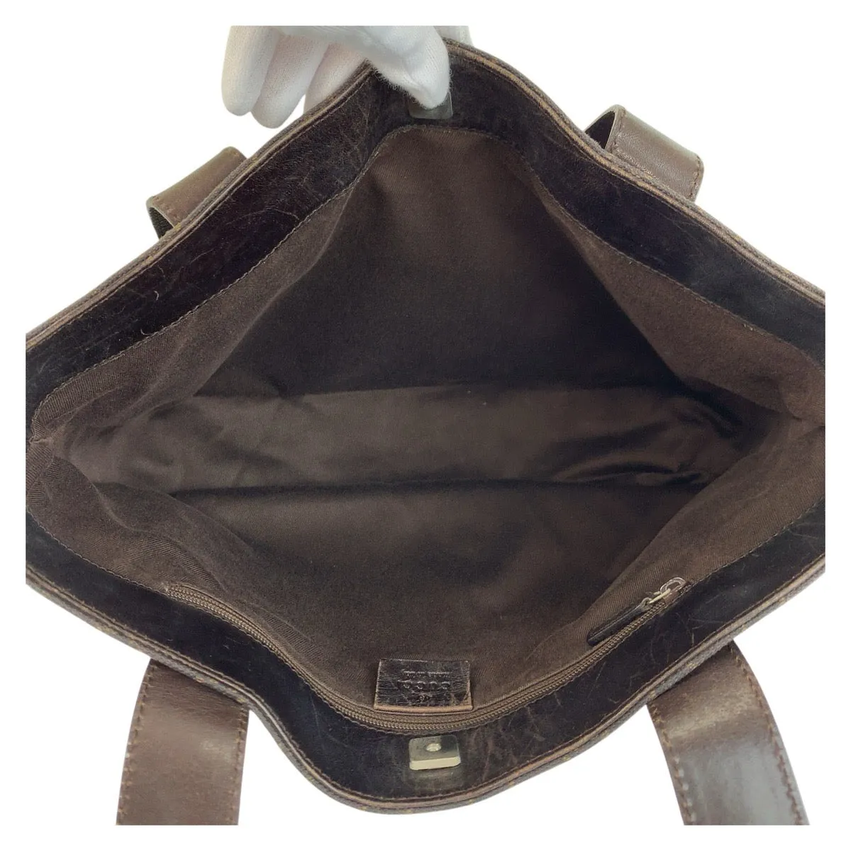 GUCCI Tote Bag 73983 GG canvas, leather Brown Tote Bag Shoulder Bag Women Used