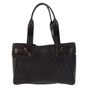 GUCCI Tote Bag 73983 GG canvas, leather Brown Tote Bag Shoulder Bag Women Used