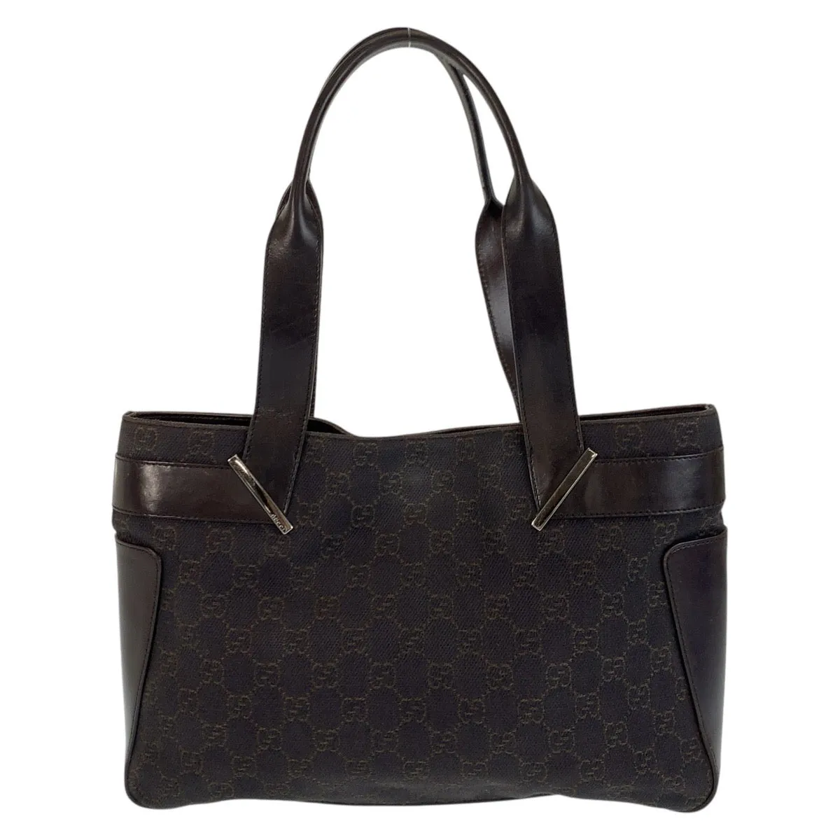 GUCCI Tote Bag 73983 GG canvas, leather Brown Tote Bag Shoulder Bag Women Used