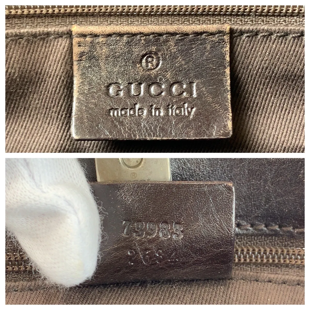 GUCCI Tote Bag 73983 GG canvas, leather Brown Tote Bag Shoulder Bag Women Used