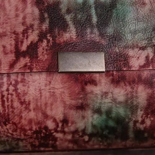 Hand-Dyed Vintage Womens Leather Handbags Red Side Bag Green SHoulder Bag Purse for Ladies