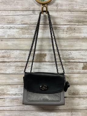 Handbag Designer By Coach In Black & Grey, Size:Small