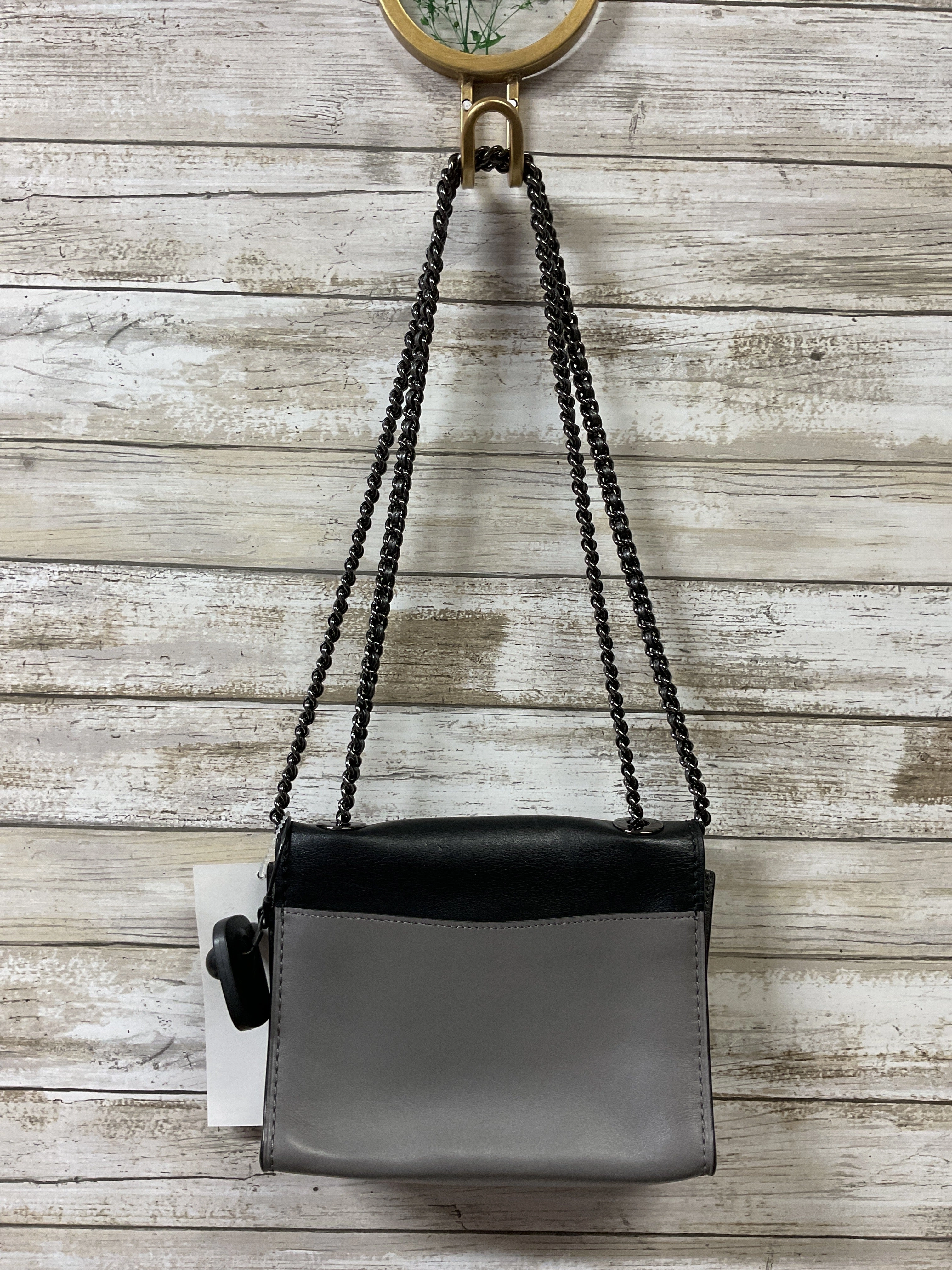 Handbag Designer By Coach In Black & Grey, Size:Small