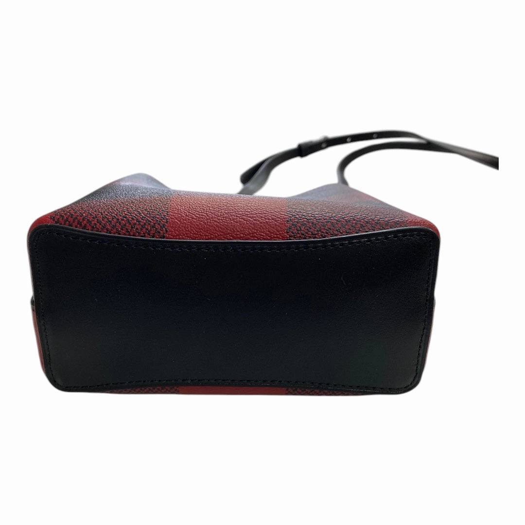 Handbag Designer By Coach In Black & Red, Size:Small