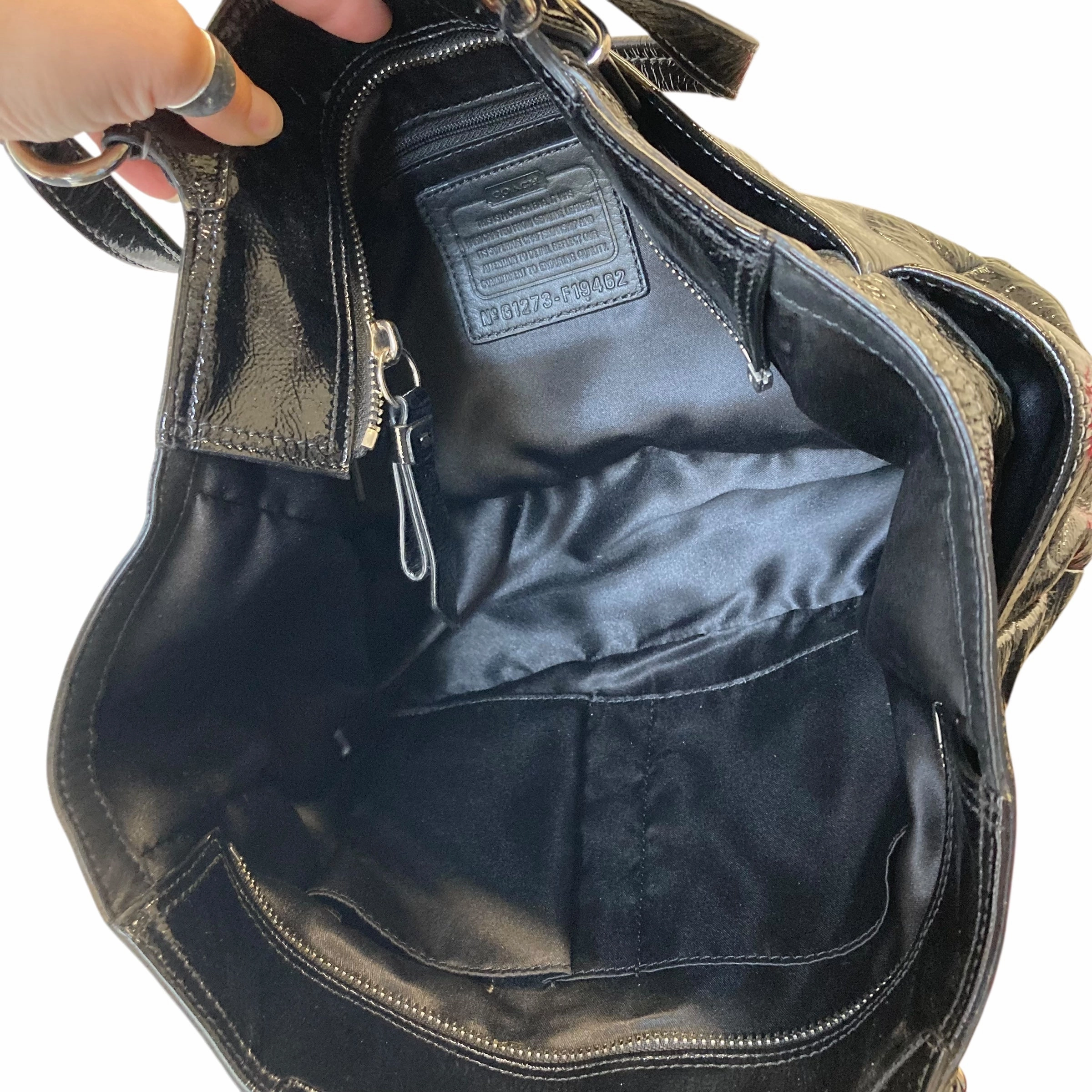 Handbag Designer By Coach In Black, Size:Large