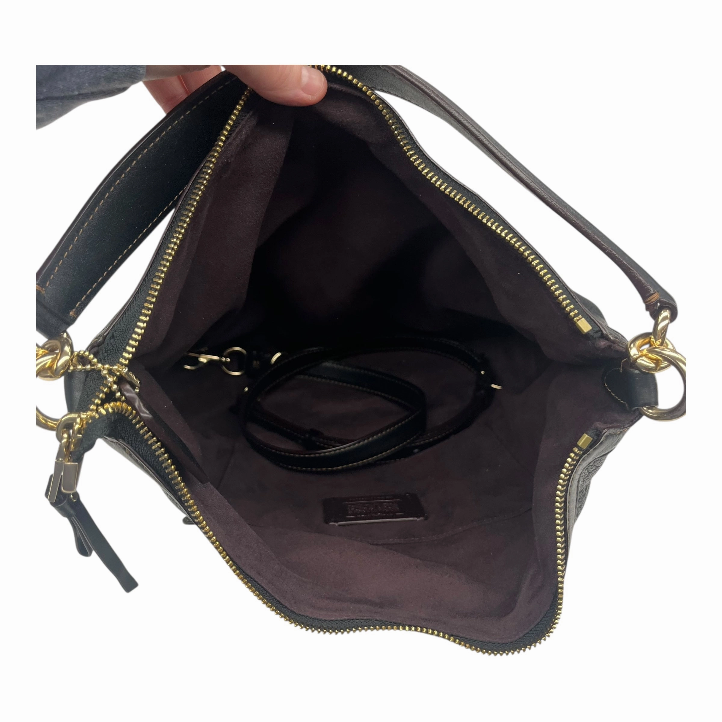 Handbag Designer By Coach In Black, Size:Large