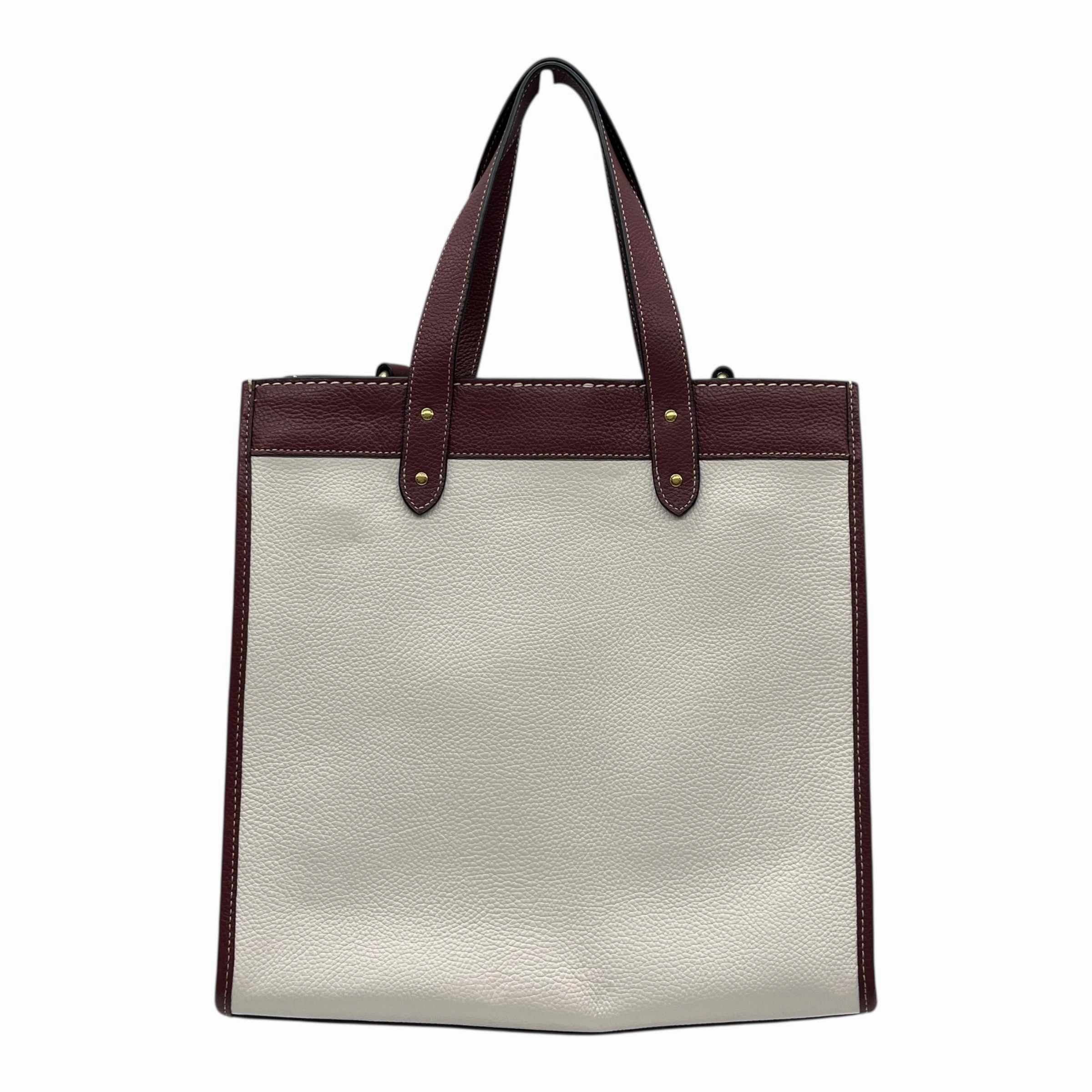Handbag Designer By Coach In Brown & Cream, Size:Medium