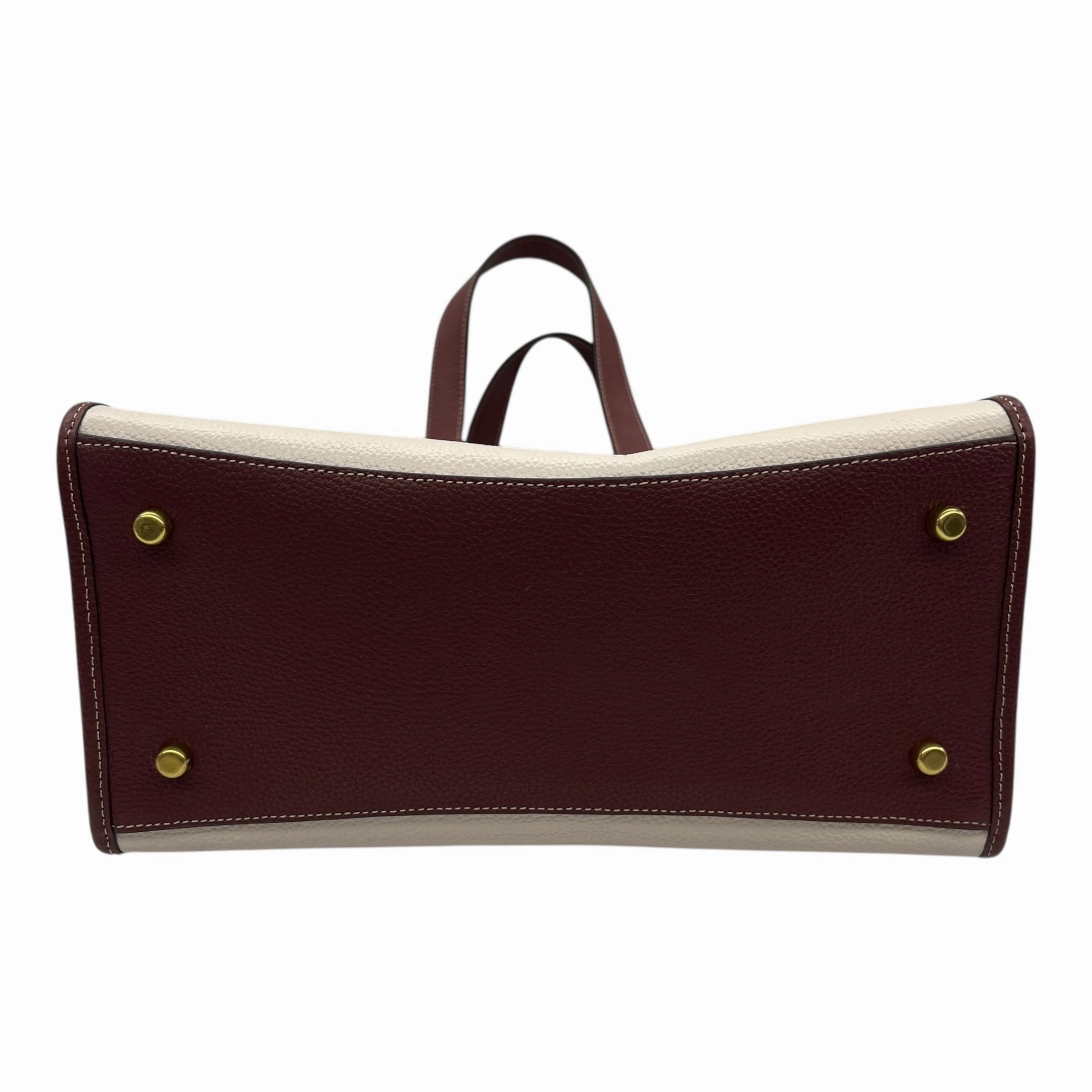 Handbag Designer By Coach In Brown & Cream, Size:Medium