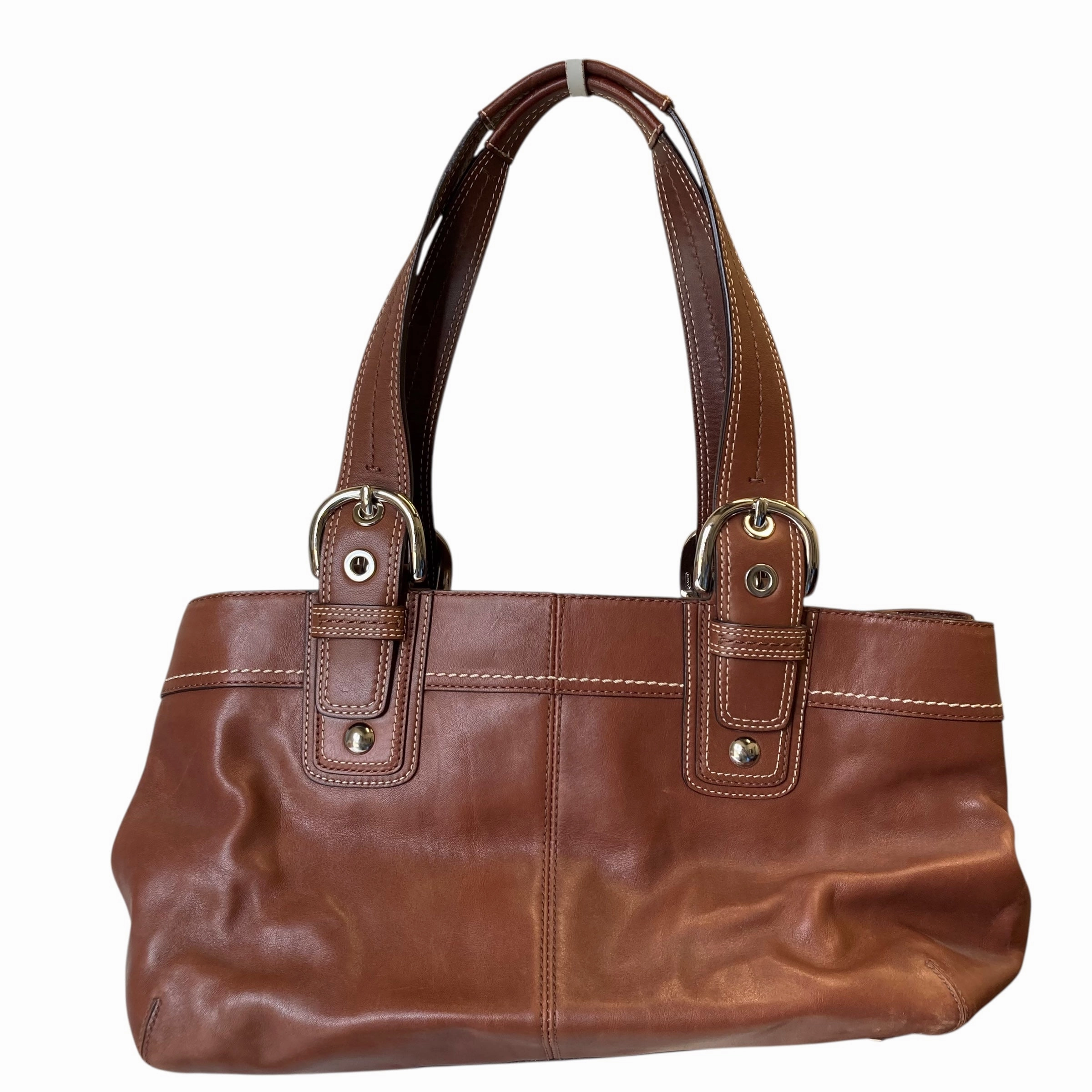 Handbag Designer By Coach In Brown, Size:Large