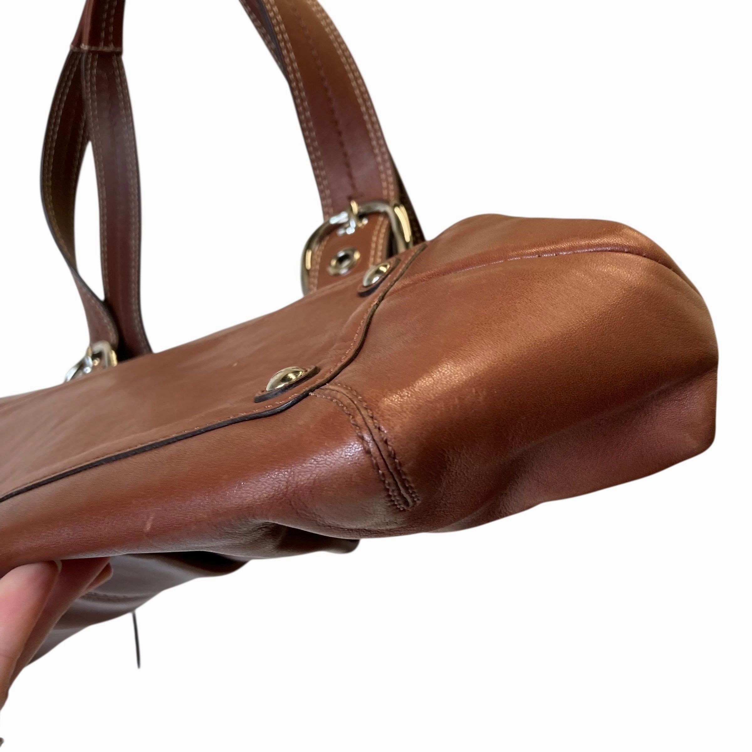 Handbag Designer By Coach In Brown, Size:Large
