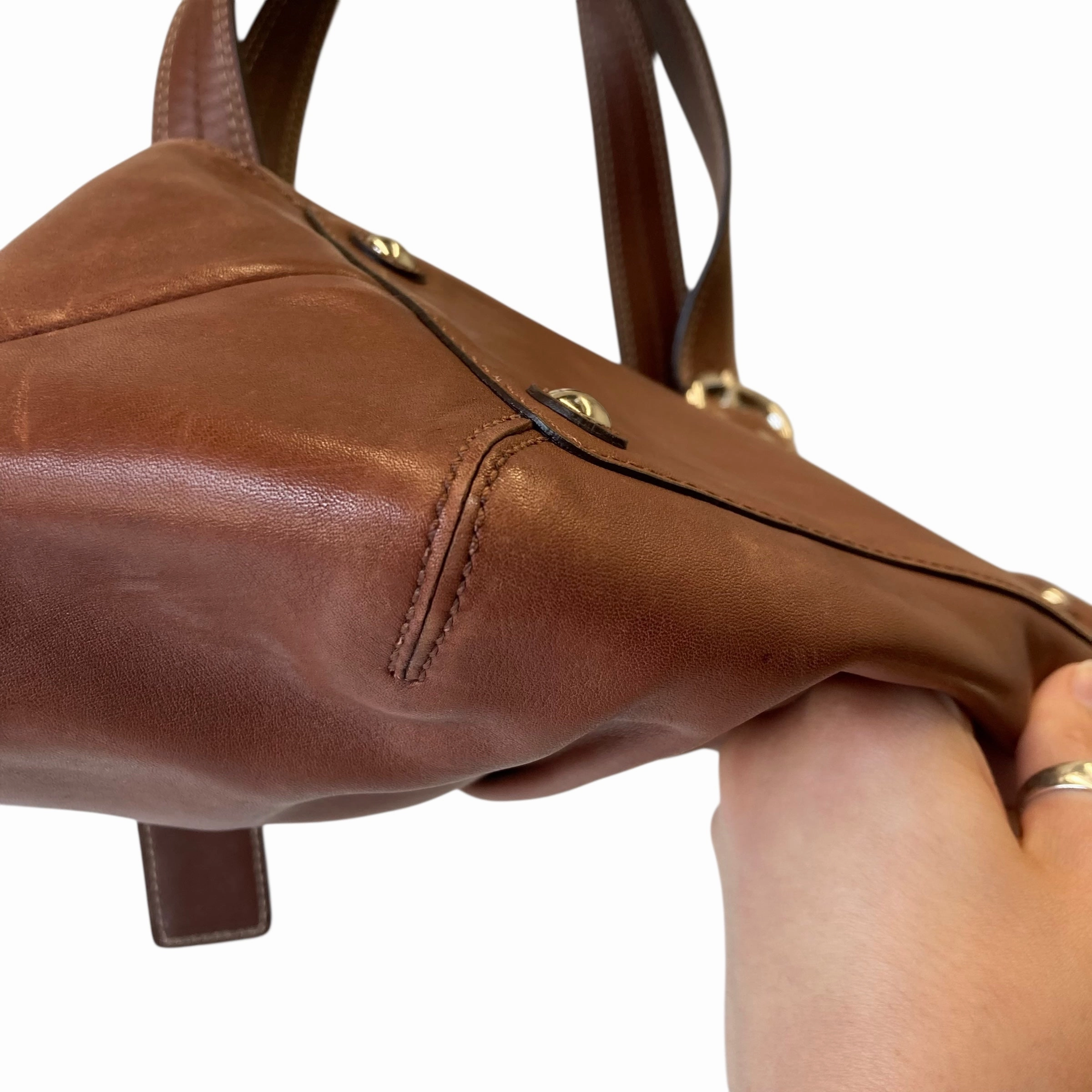 Handbag Designer By Coach In Brown, Size:Large