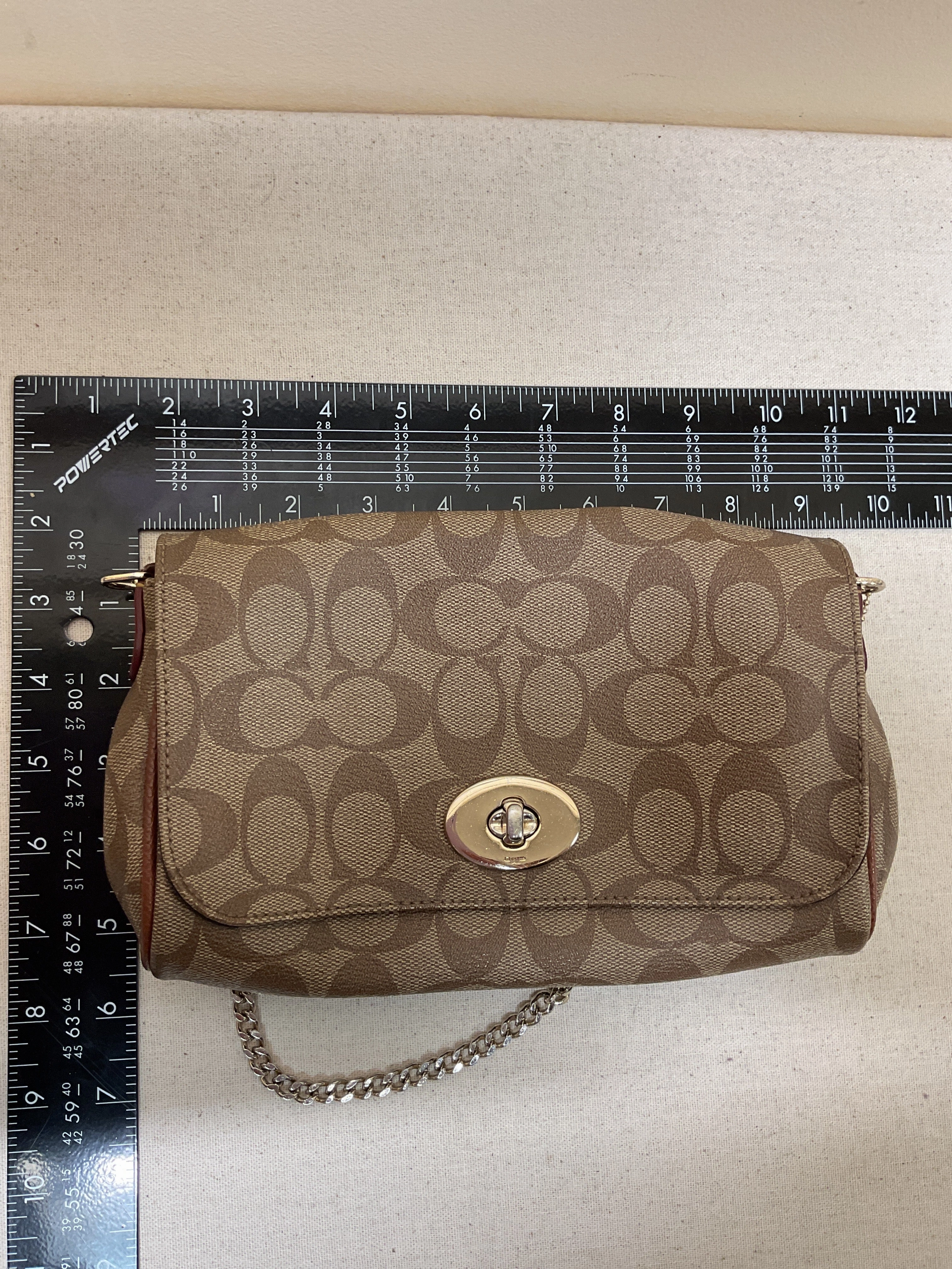 Handbag Designer By Coach In Brown, Size:Small