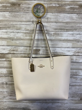 Handbag Designer By Coach In Cream, Size:Large