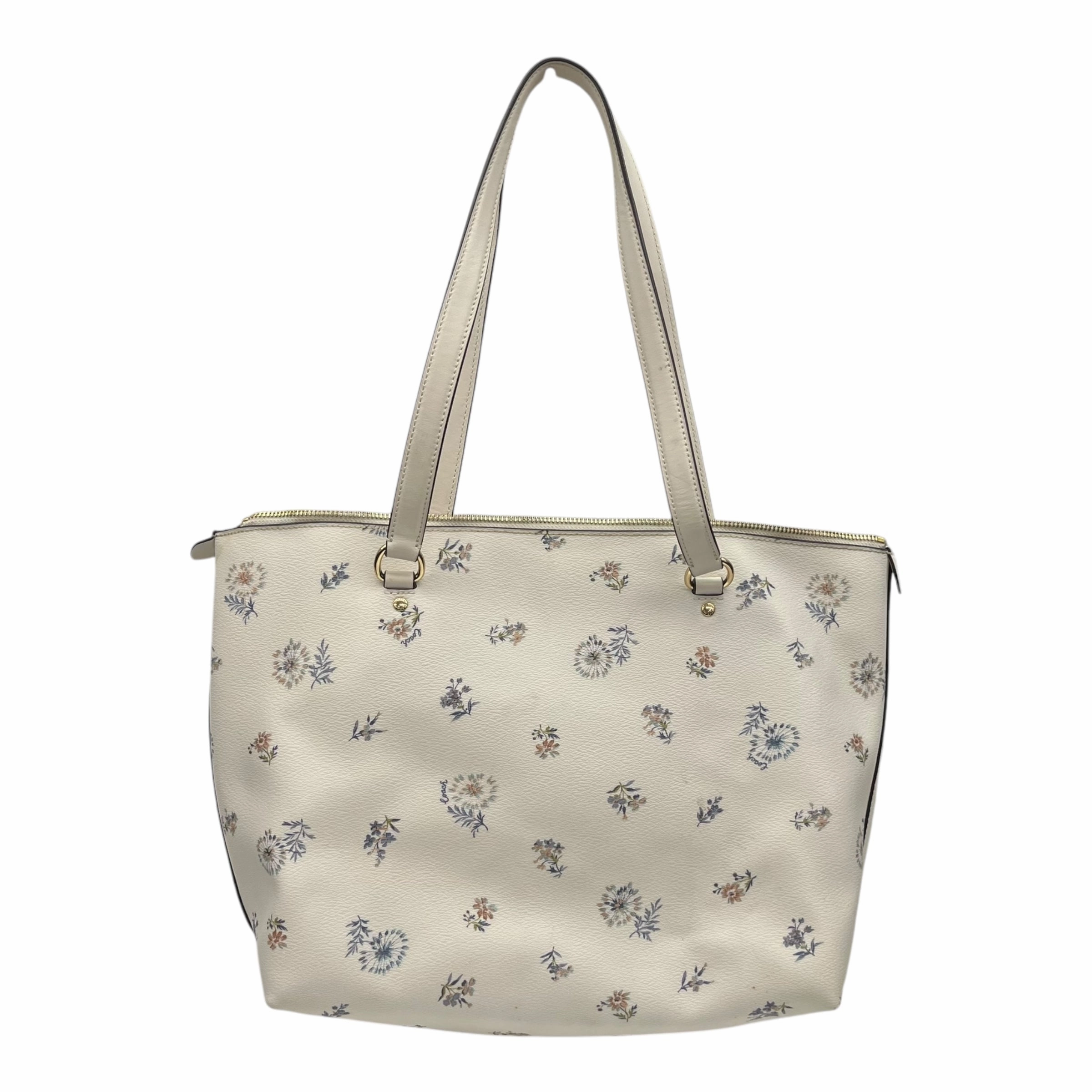 Handbag Designer By Coach In Cream, Size:Large